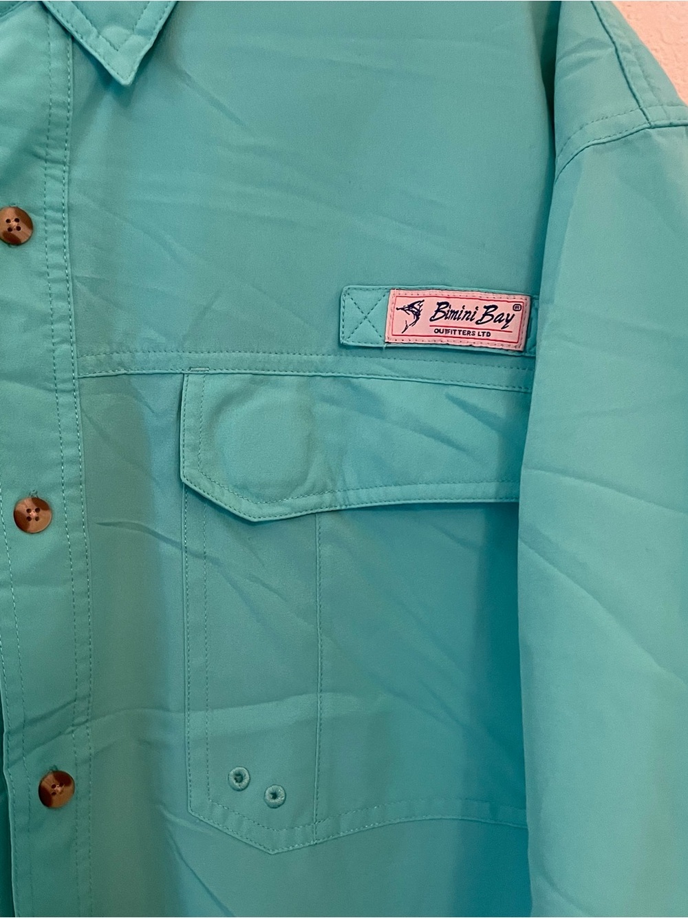 Bimini Bay Shirt Mens Size 2XL Green Breathable Fishing *Read Description* - Picture 2 of 6